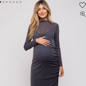 Pinkblush Shimmering Gray Midi Dress
